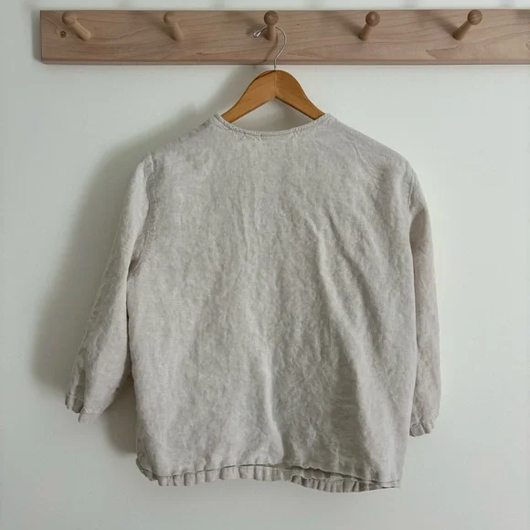✨FINAL SALE✨ Vintage Linen Top/Jakcet, S - Picture 4 of 4